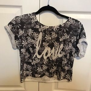 “Love” graphic crop top